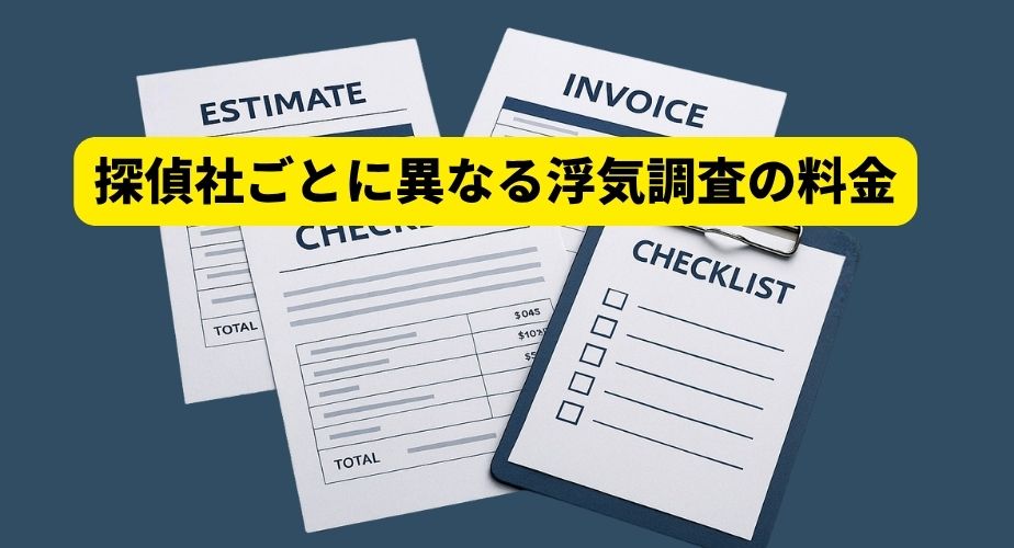 複数の探偵社の料金と期間を比較するイメージ｜浮気調査の費用相場と期間の目安を説明