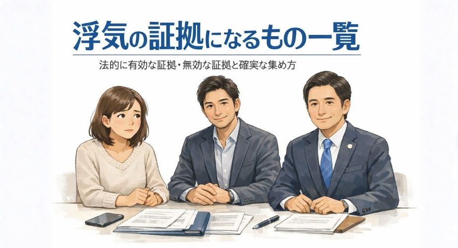 浮気の証拠になるものを法的観点から解説する記事のアイキャッチ画像