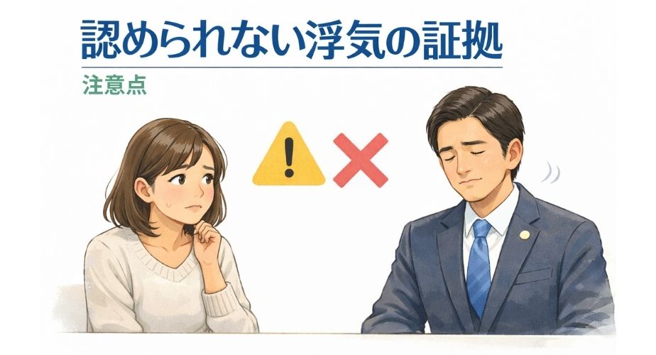 浮気の証拠として認められない例と注意点のイメージ