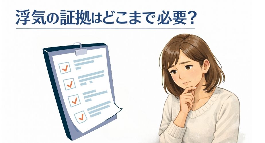 浮気の証拠がどこまで必要かを考えるイメージ