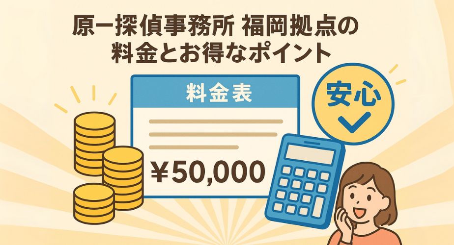 探偵費用が明確でお得感のあるイメージを伝える画像