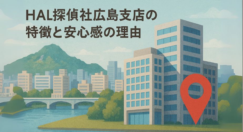 HAL探偵社広島支店の所在地や対応エリアなど基本情報を紹介するアイキャッチ画像