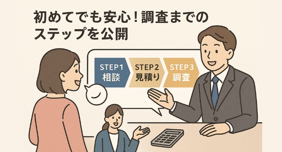 HAL探偵社に相談から調査まで依頼する流れを解説するプロセス画像