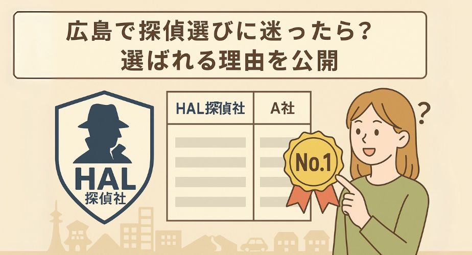 広島エリアでの探偵社比較とHAL探偵社が選ばれる理由を紹介する画像