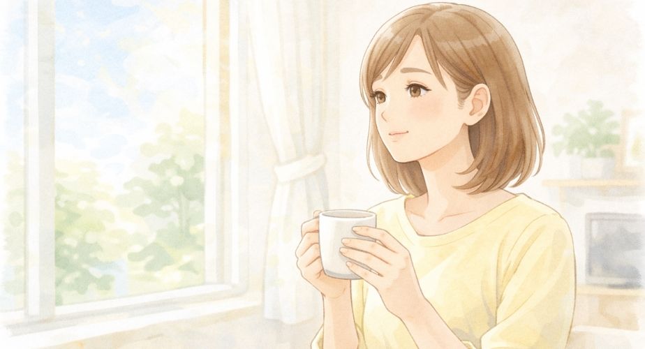 調査を迷っている主婦が未来を想像しているやさしいイメージ画像