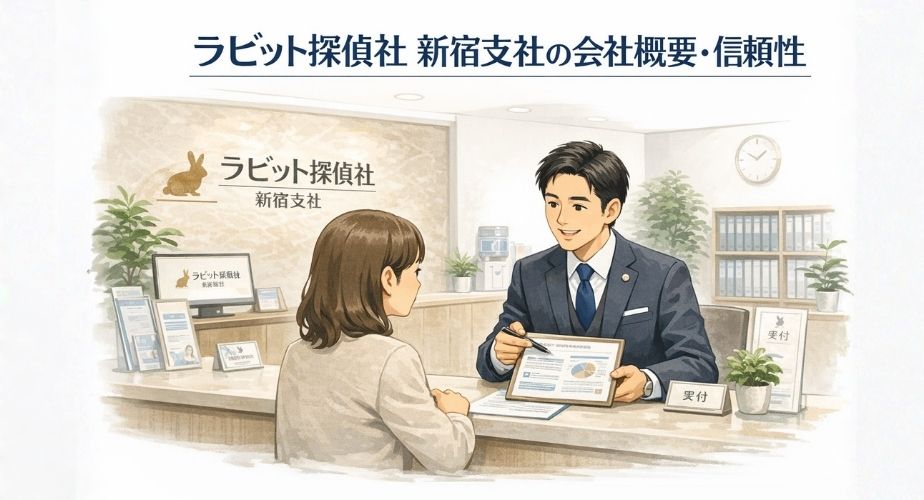 ラビット探偵社 新宿支社の会社概要と信頼性を示すイメージ