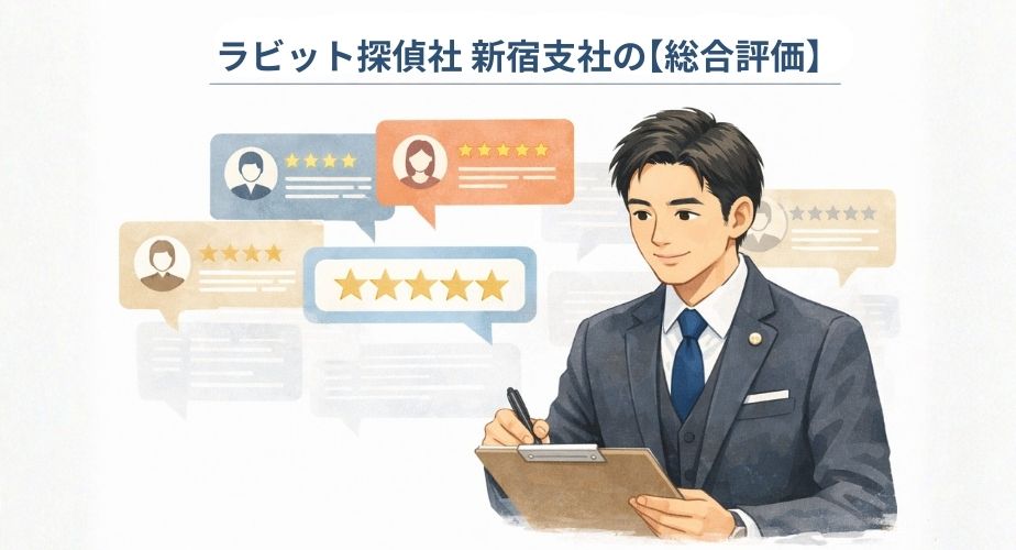 ラビット探偵社 新宿支社の口コミと評判を総合評価するイメージ