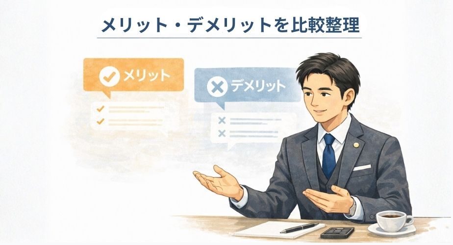 ラビット探偵社 新宿支社のメリットとデメリットを比較するイメージ