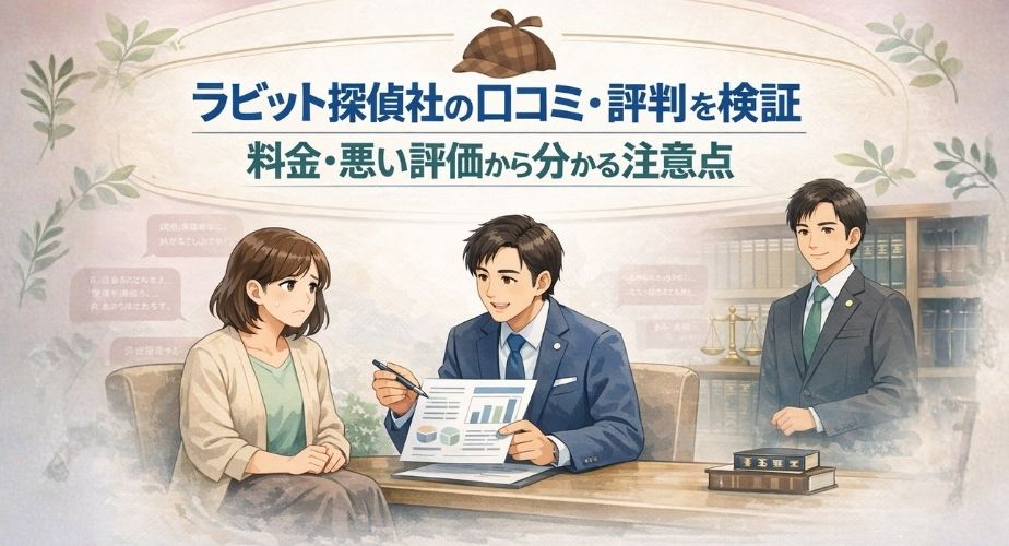 ラビット探偵社の口コミや評判をもとに、料金や悪い評価から注意点を冷静に検証している探偵相談のイメージ