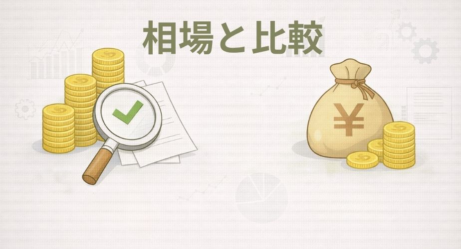 相場と比較のイラスト