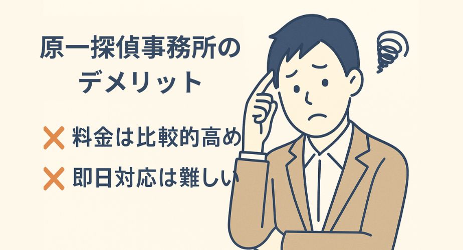 原一探偵事務所の料金や即日対応に関するデメリット