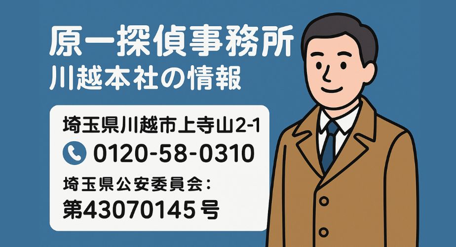 原一探偵事務所 川越本社の住所と電話番号・公安委員会情報