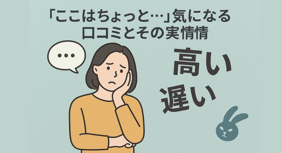 ラビット探偵社横浜支社に対するやや不満の口コミを表現したイメージ