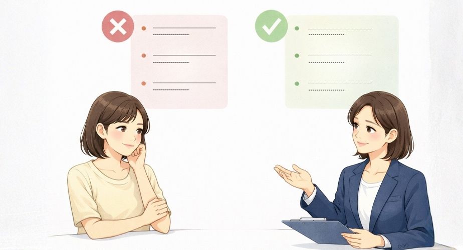 そよかぜ探偵事務所がおすすめな人と向かない人を説明するイメージイラスト