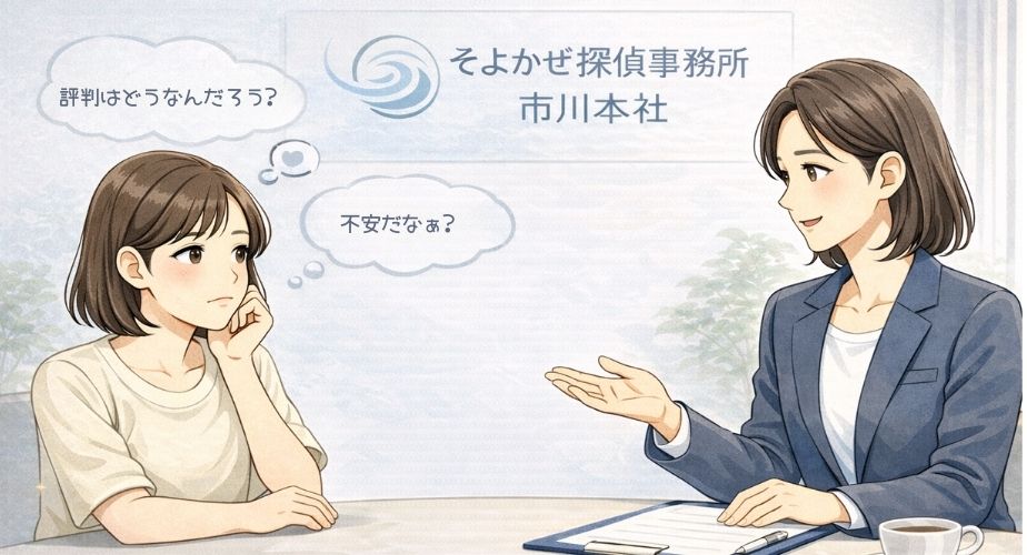 市川本社の悪い口コミを主婦目線で読み解くイメージイラスト