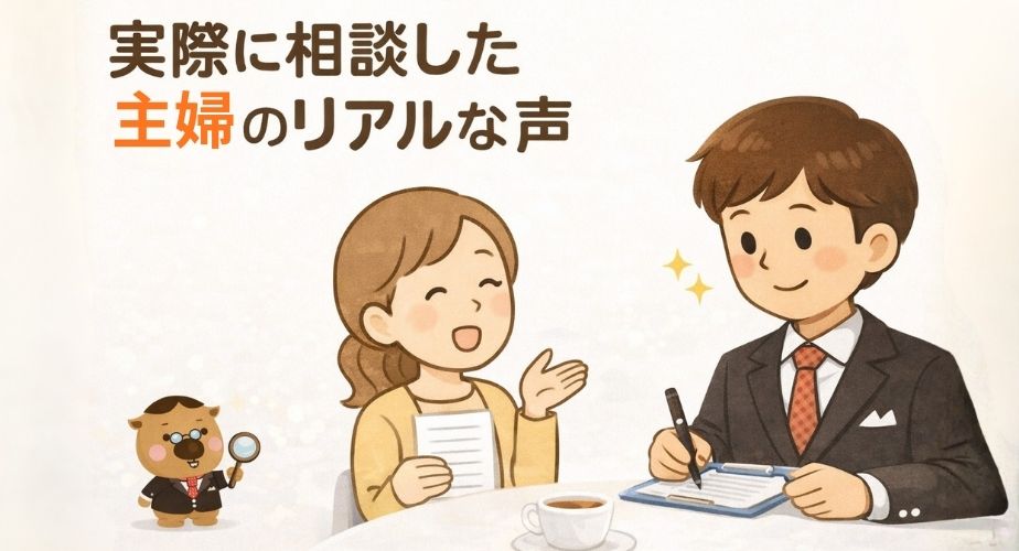 探偵さがしのタントくんに相談した主婦のリアルな体験談を表現したアイキャッチ画像