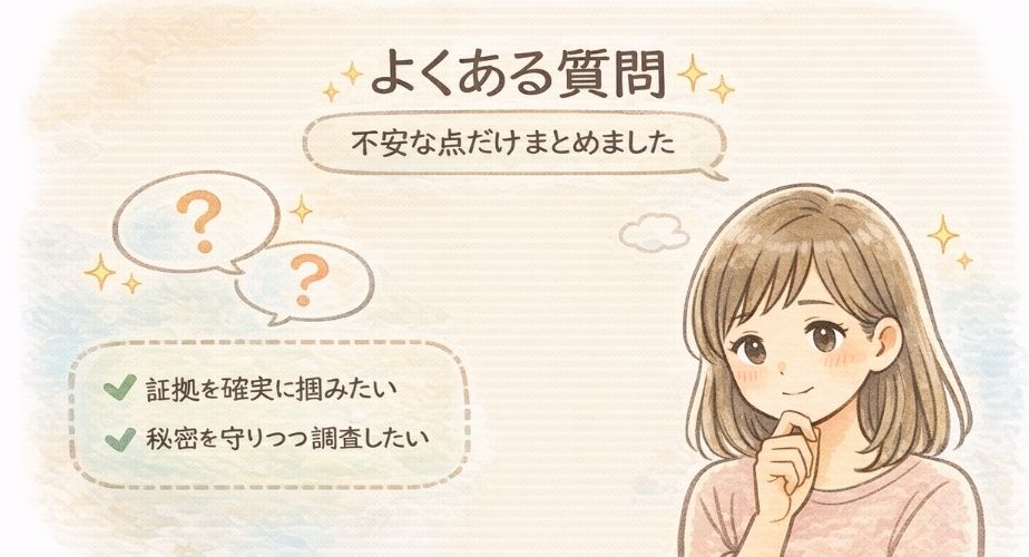 浮気・不倫調査の匠に関するよくある質問と不安を解消するイラスト