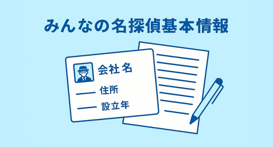 『みんなの名探偵』の基本情報（会社概要）を表す資料風画像