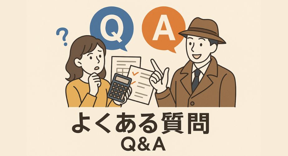 探偵マッチングサービスに関するよくある質問に答えるイラスト