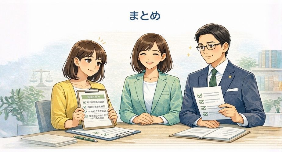 探偵業法を理解し安心して判断できた主婦のイメージイラスト